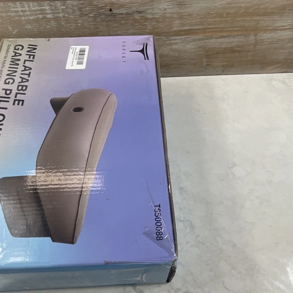 TOPSKY Inflatable Gaming Pillow Large Gray 46in Dia TS500088